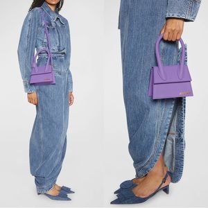 NWT Jacquemus "Le Chiquito Moyen" Top Handle Bag in Purple